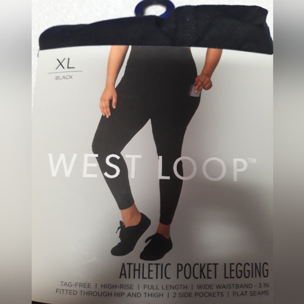 West Loop Pocket Leggings Pants size XL Dark Grey NEW in package
